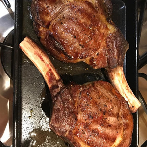 Tomahawks resting and ready to carve