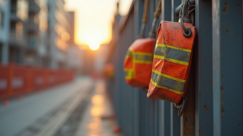 Close-up view of safety equipment on a construction site