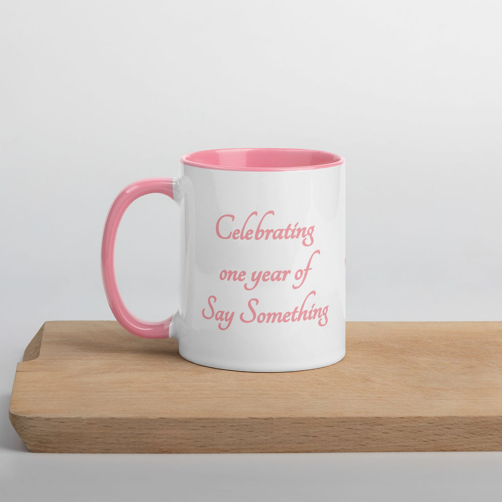 Thumbnail: Say Something Anniversary Gift - Pink Mug