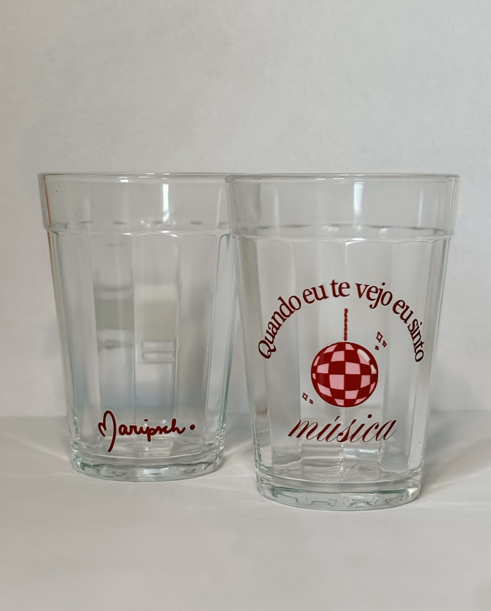 Conjunto de Copos "Quando eu te vejo"