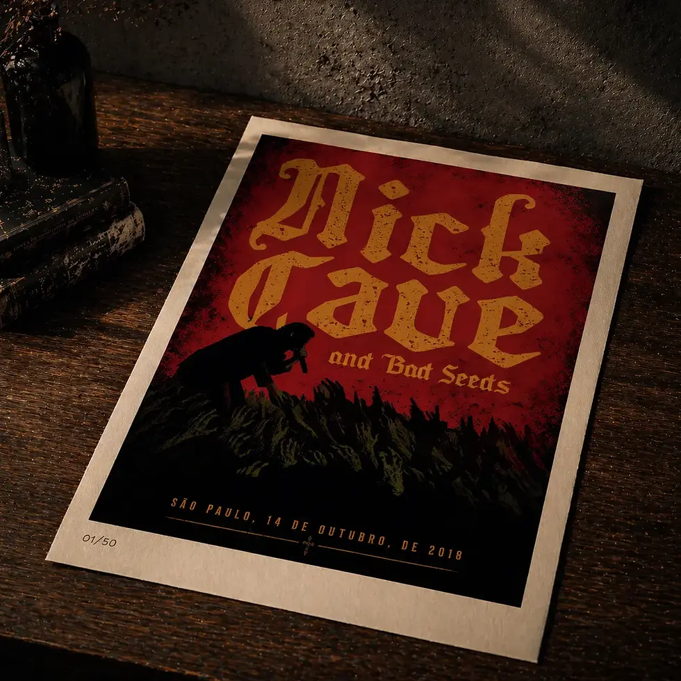 Poster  de papel Nick Cave  sobre mesa