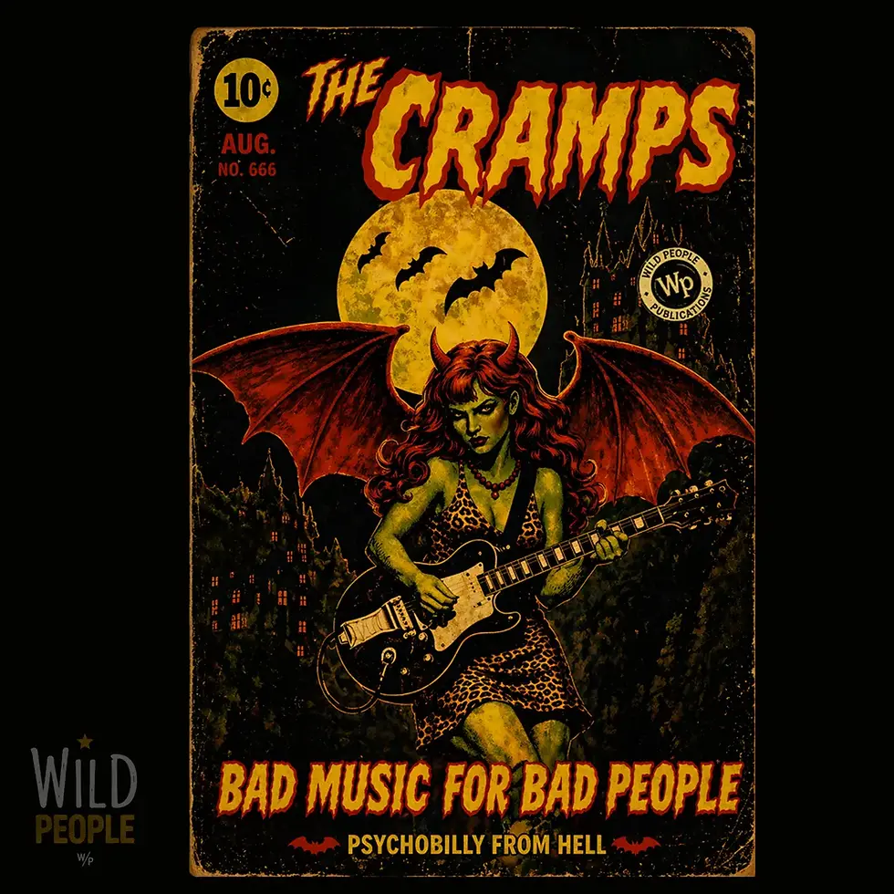 Caneca Arte exclusiva da Wild People para The Cramps, inspirada na estética das revistas pulp americanas dos anos 50.