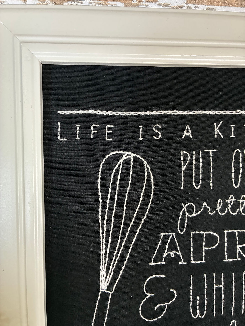 Thumbnail: Handmade Framed Kitchen Embroidery – “Life Is a Kitchen” Wall Art