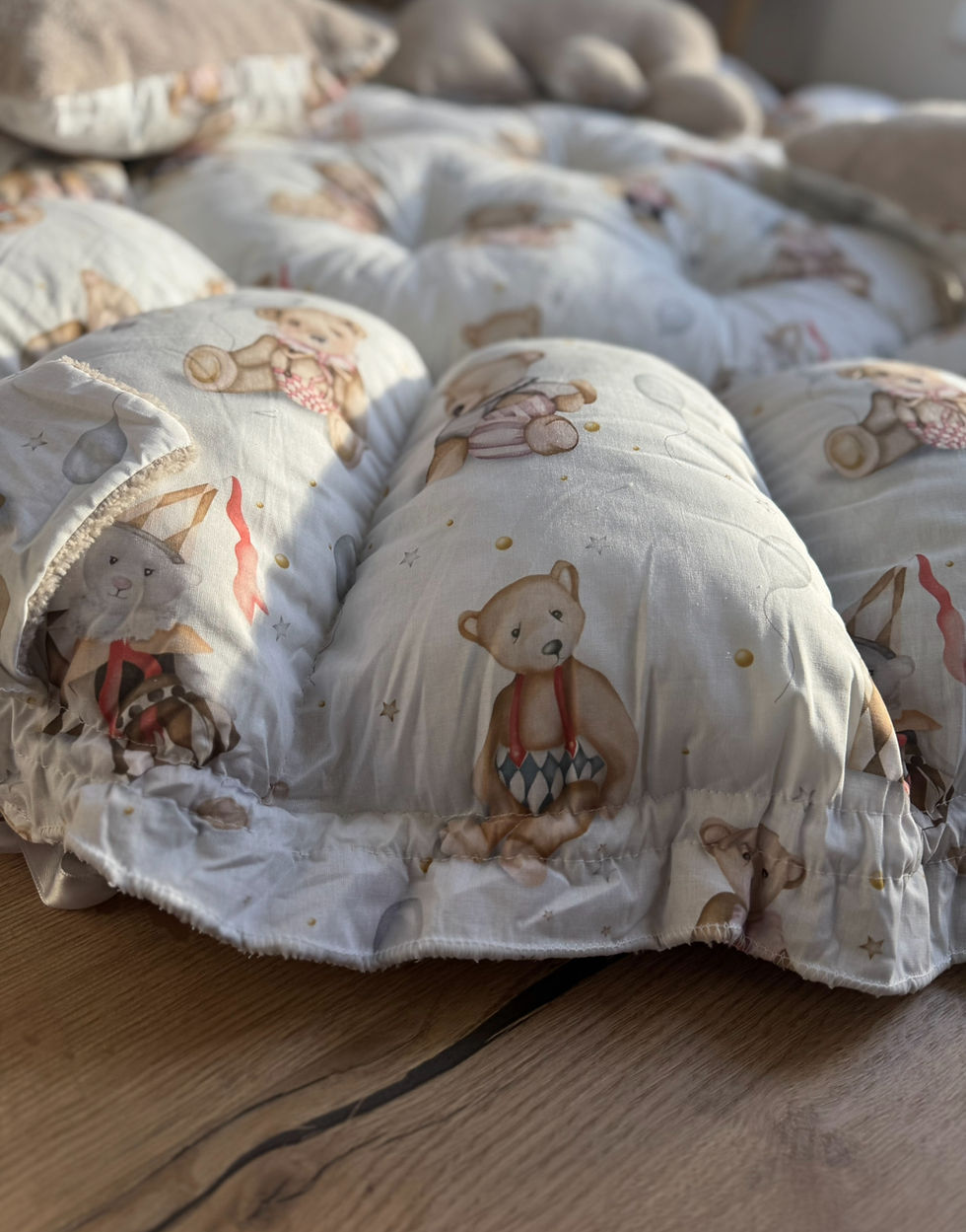 Thumbnail: Tapis de jeu/ nid 5en1 rêve en peluche beige