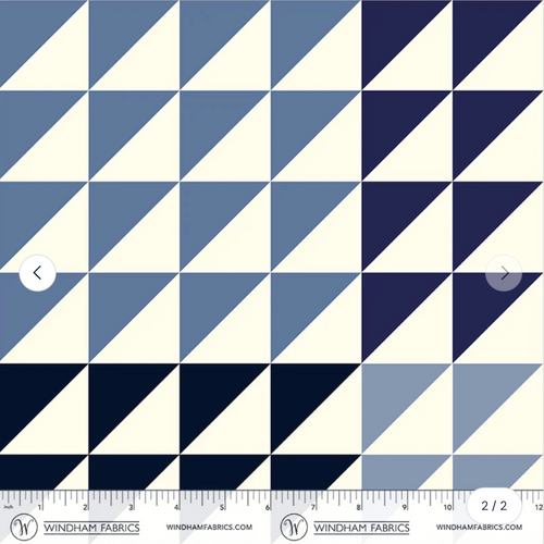 Perfect Points II- Half Square Triangle, Blue | Hollis Threads