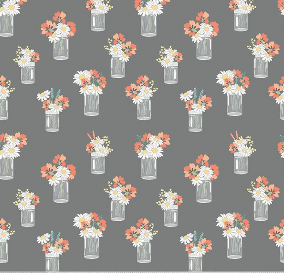 Sunshine and Sweet Tea Mason Jar Bouquets Gray