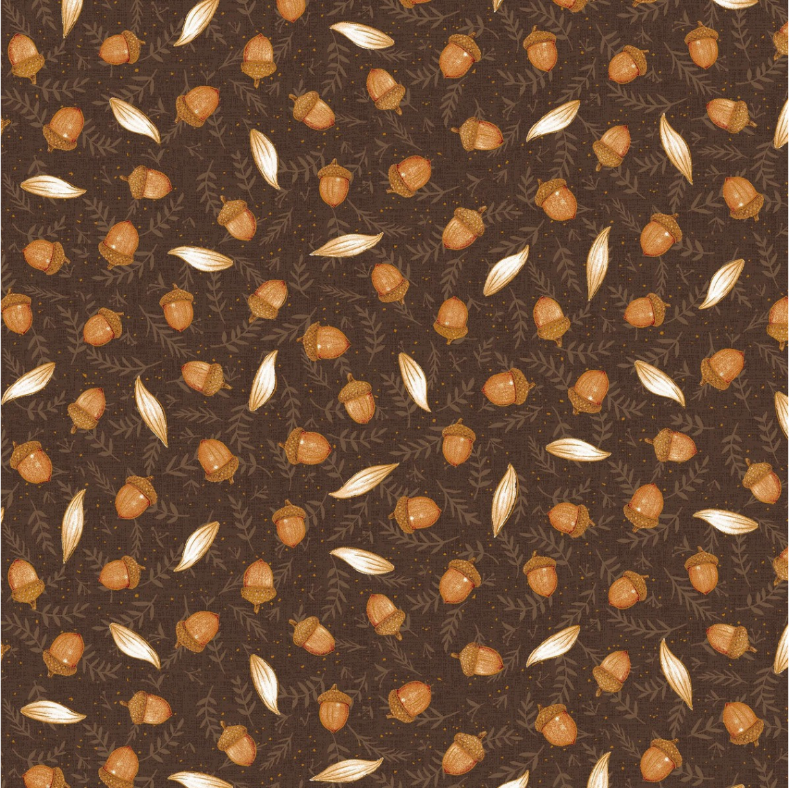 Ivory Fields Tossed Acorns, Brown