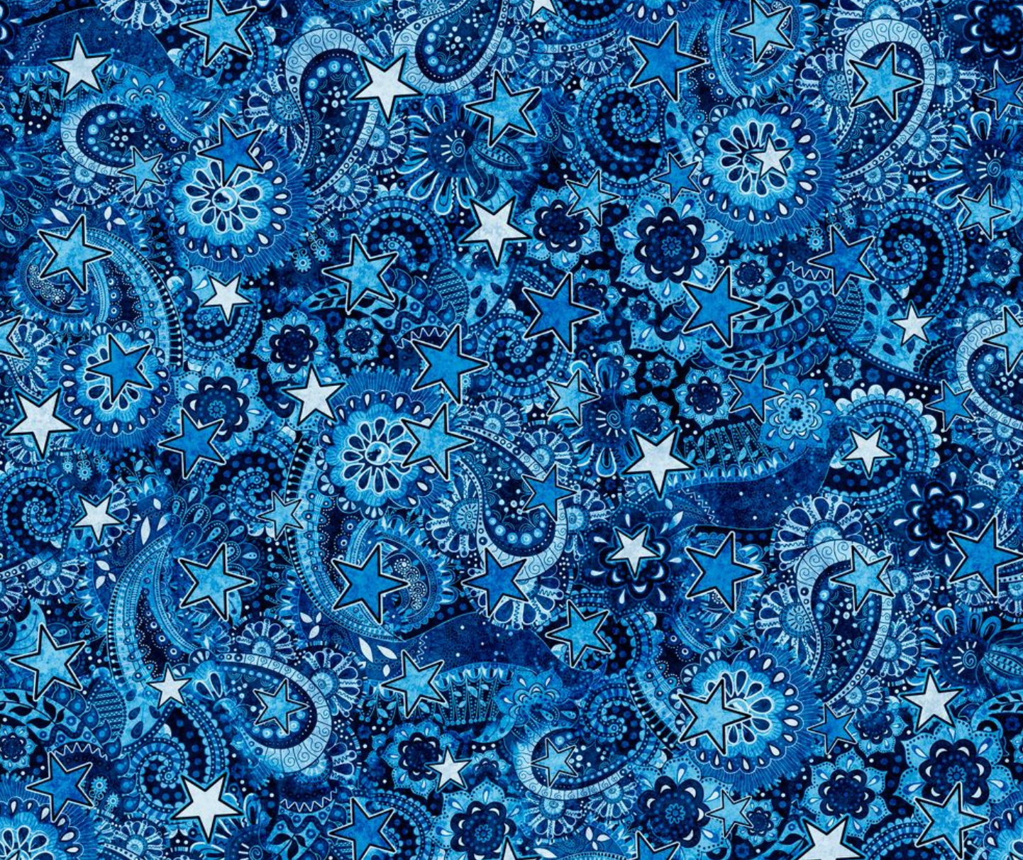 All Texas Shop Hop 2026, Paisley Indigo 31794B