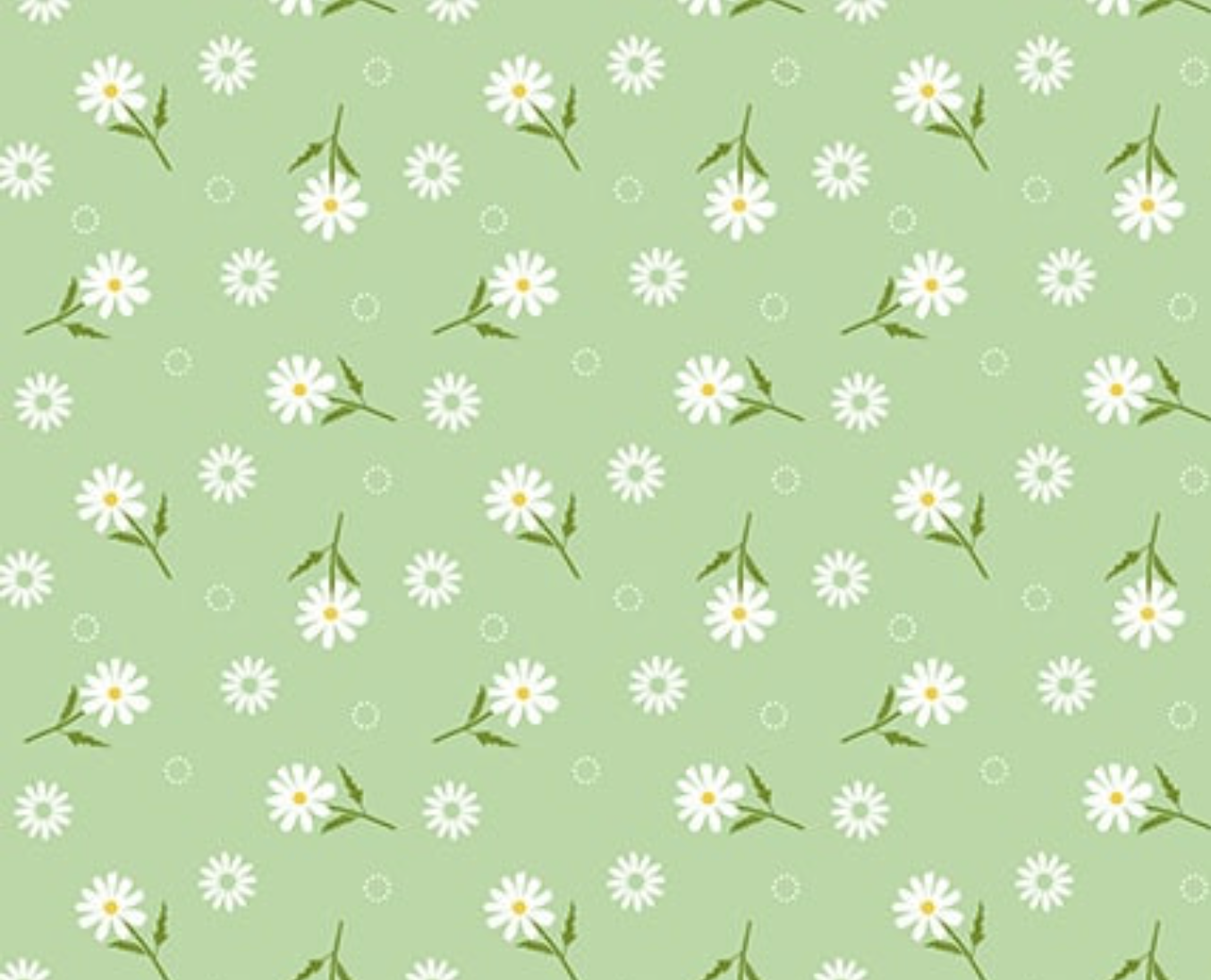 The Bright Side, Daisies with Circles of Dots, Lt. Green