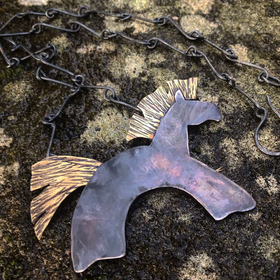 Abstract Horse Necklace