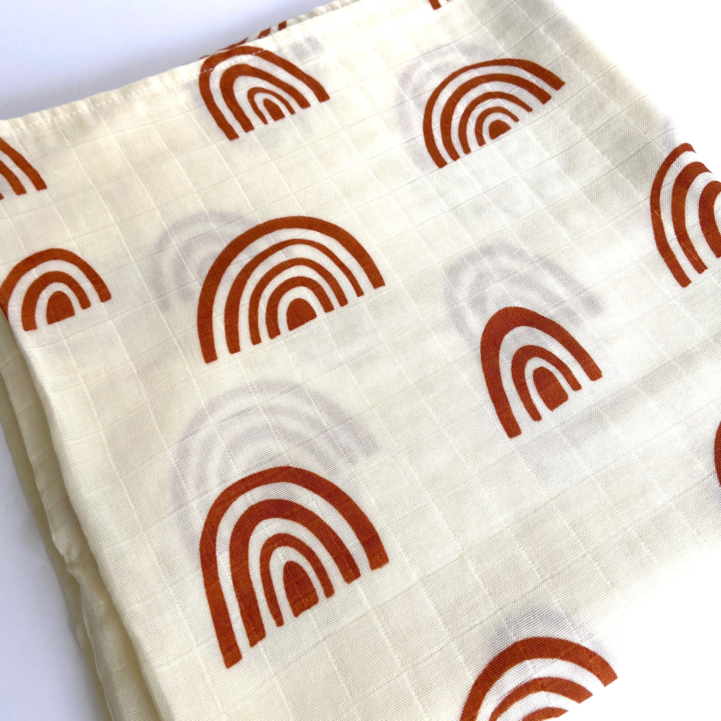 Giant Rust Rainbow Print Muslin