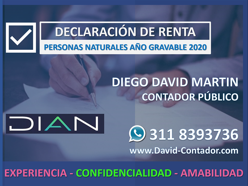 Impuesto de renta para Personas Naturales año gravable 2020.