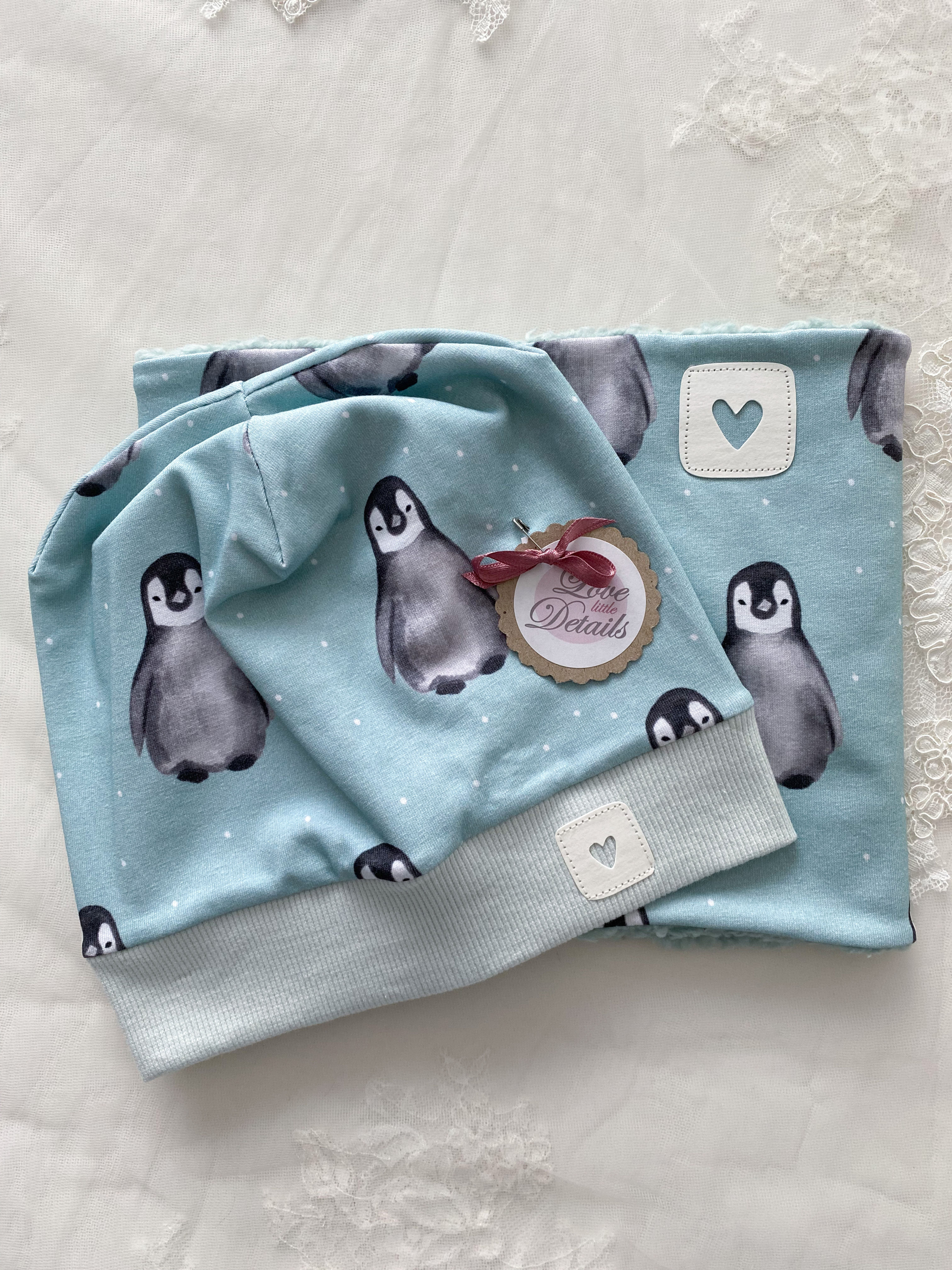 Set Wendebeanie/Loop Gr. 4 (KU 46-48 cm) Pingu