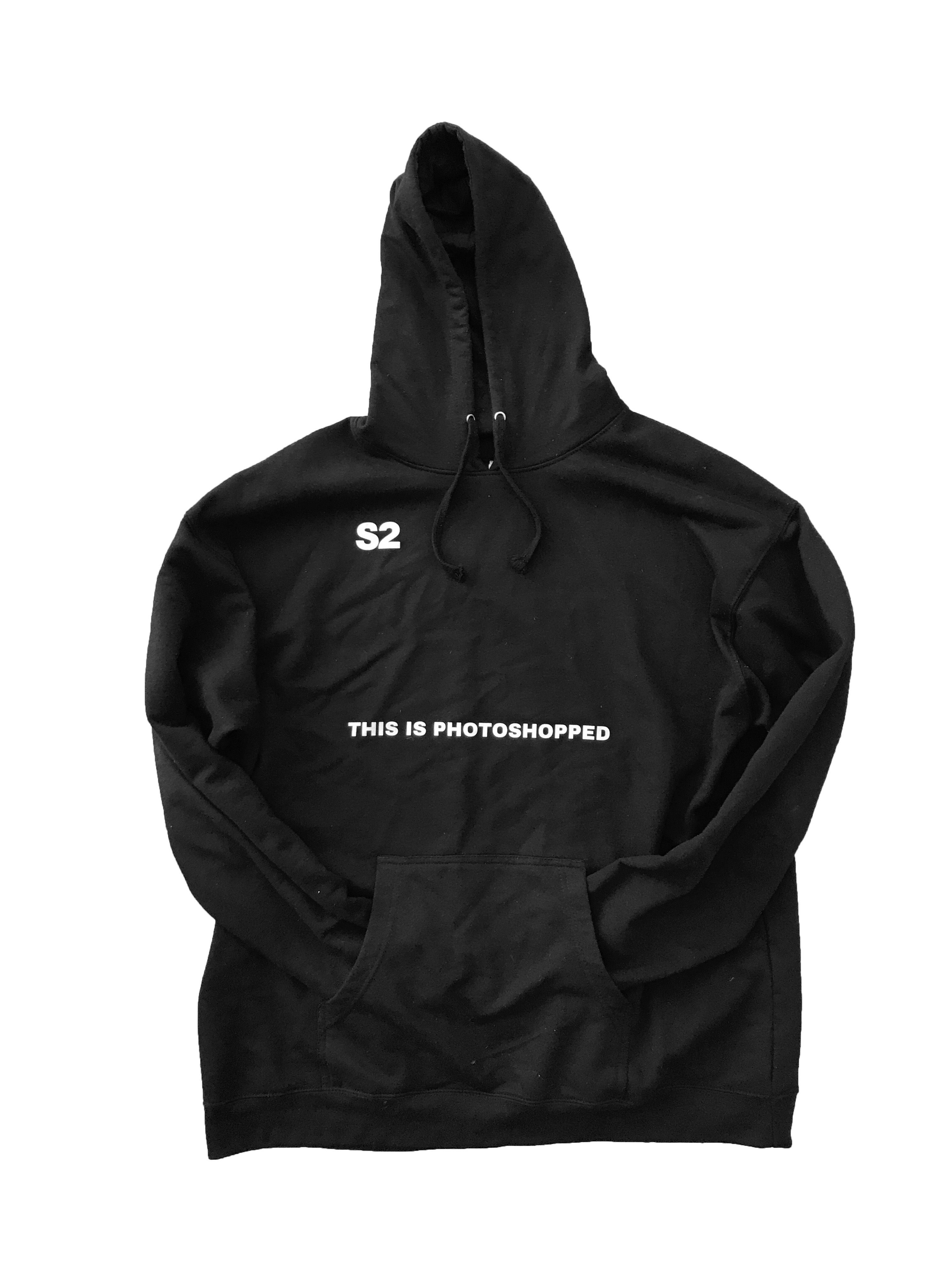 S2 "This Is Photoshopped Oversize Pullover (BLK)