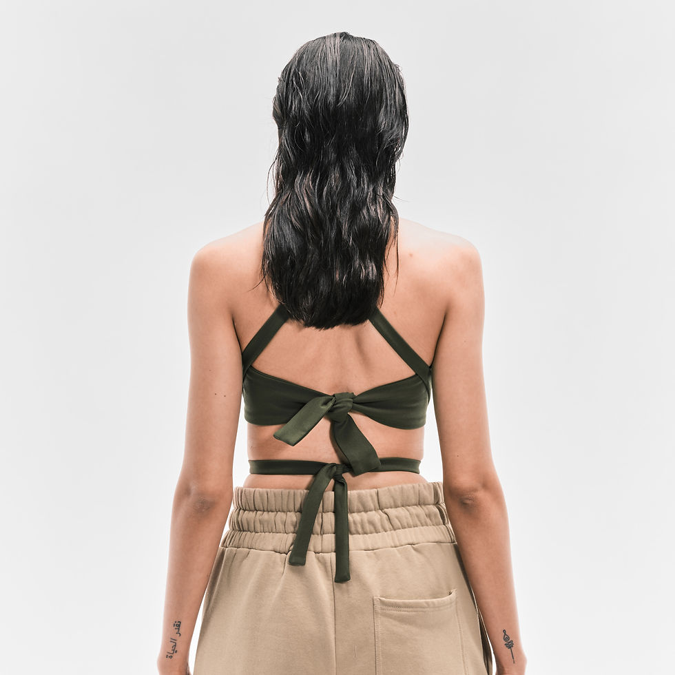 Thumbnail: CARINE WRAP TOP [ARMY GREEN]