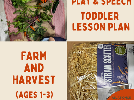 Toddler Activities Farm Fall Harvest: Speech Language Lesson Plan Digital