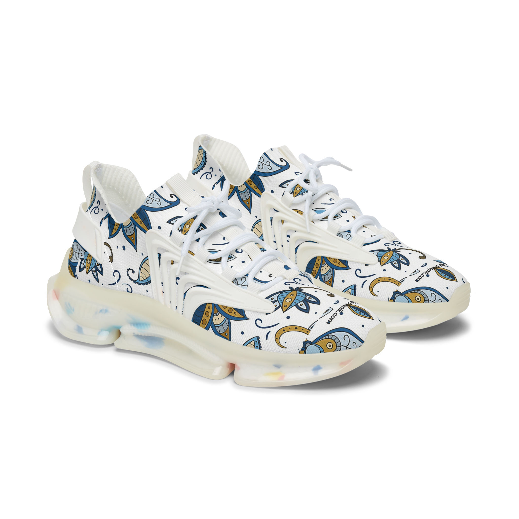 Woman's Floral Paisley Mesh Sneakers — $9.50 in Silver Rewards Back