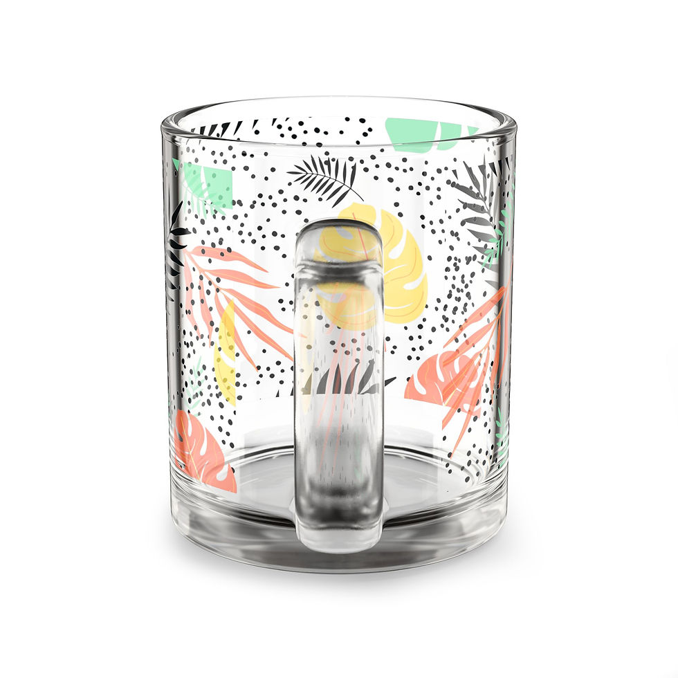 Thumbnail: Tropical Leaf Glass Mug — 10oz $4 in Silver Rewards Back