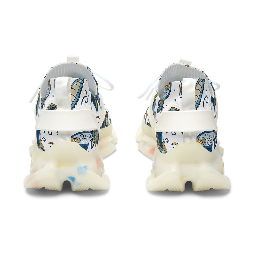 Thumbnail: Woman's Floral Paisley Mesh Sneakers — $9.50 in Silver Rewards Back