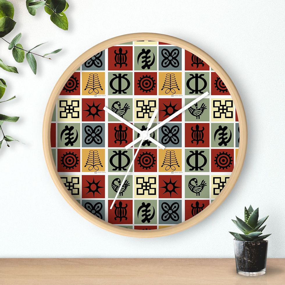 Thumbnail: Adinkra Motif Wall Clock —$4 in Silver Rewards Back