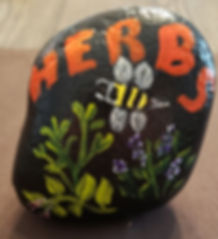 Stone plant marker for Herbs