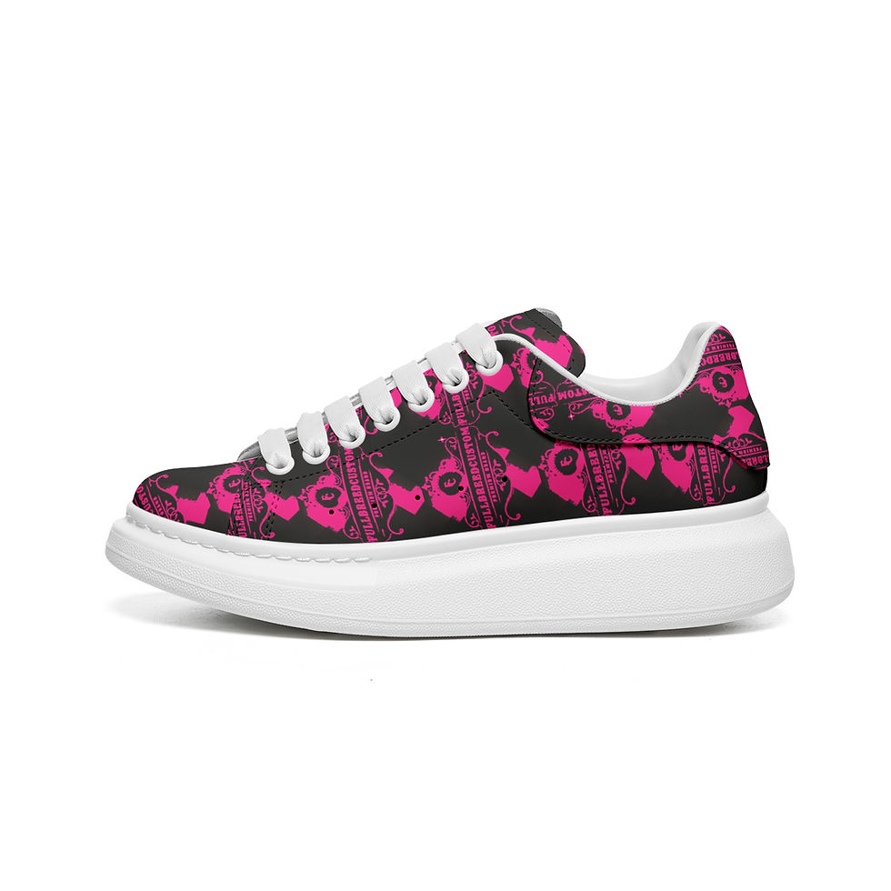Thumbnail: kokorepublic Unisex Non Slip Lace Up Faux Leather Sneakers