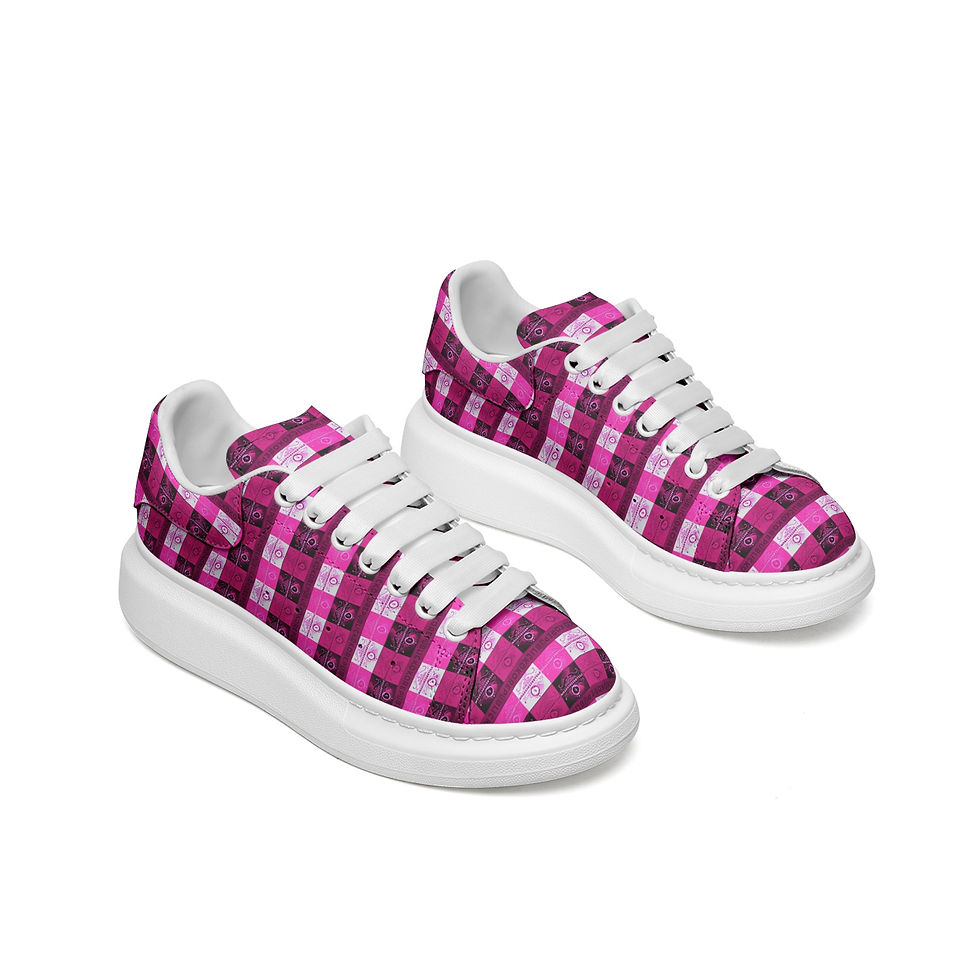 Thumbnail: FullbreedCustom  Unisex Non Slip Lace Up Faux Leather Sneakers
