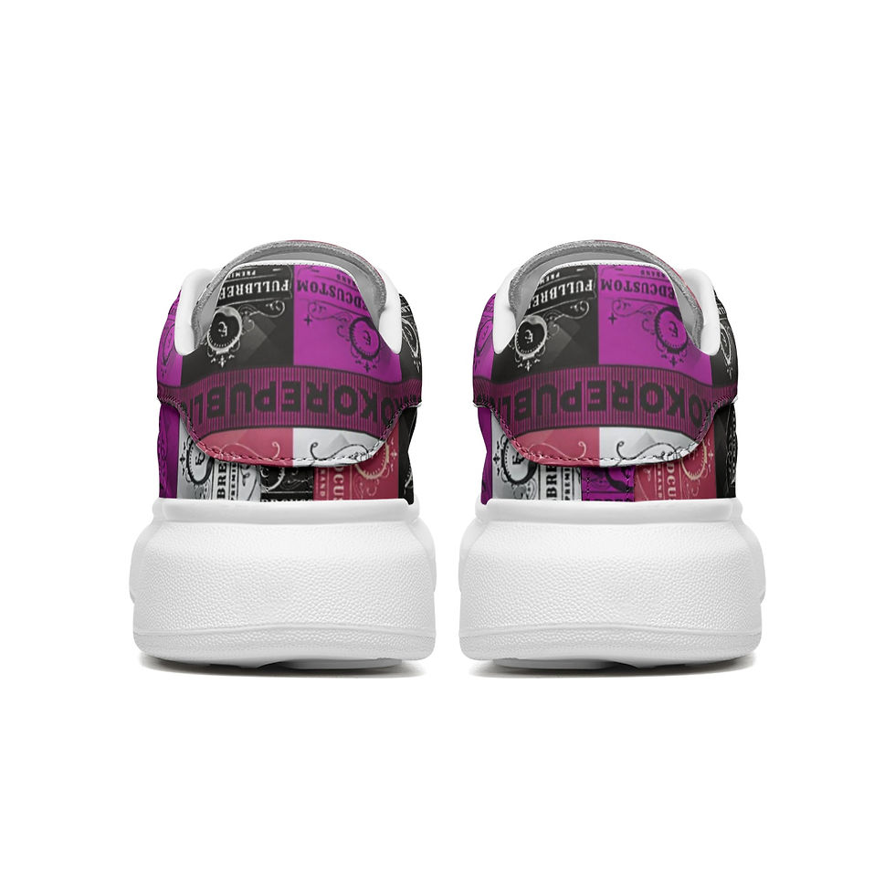 Thumbnail: kokorepublic Unisex Non Slip Lace Up Faux Leather Sneakers