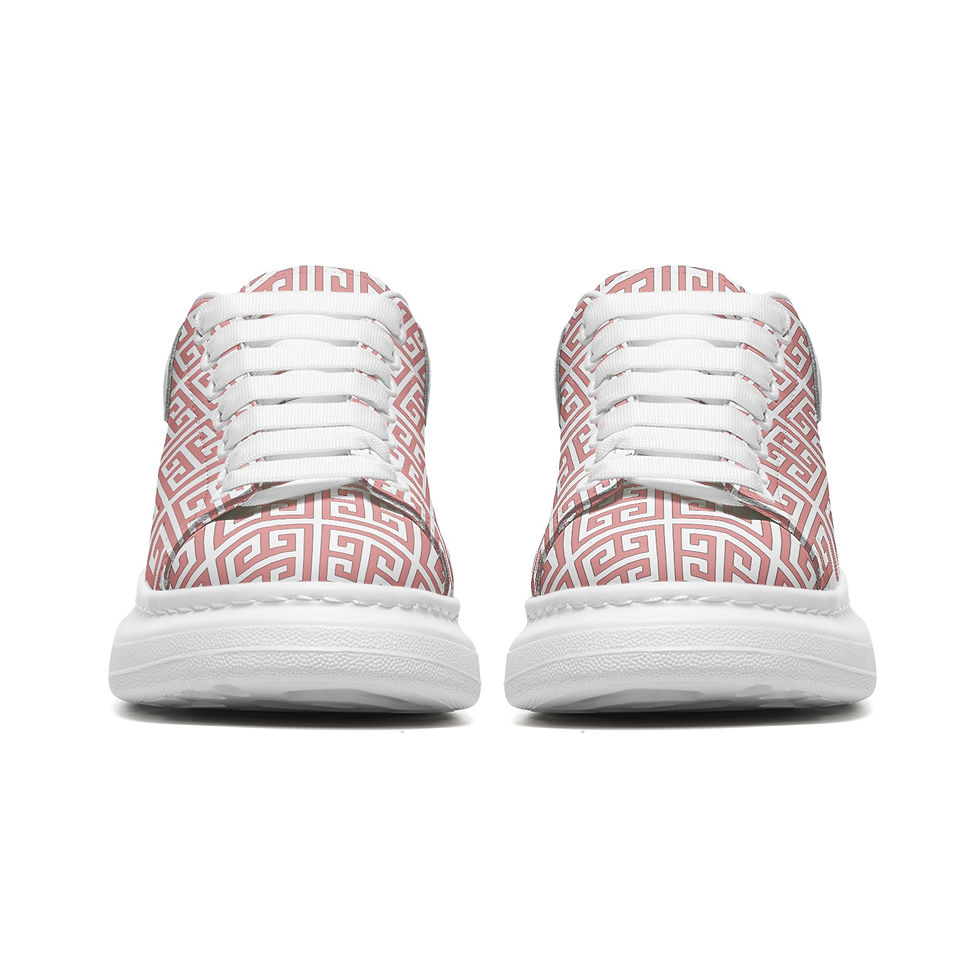 Thumbnail: Unisex Non Slip Lace Up Faux Leather Sneakers