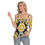 Thumbnail: All-Over Print Women's Cold Shoulder T-shirt With Criss Cross Strips