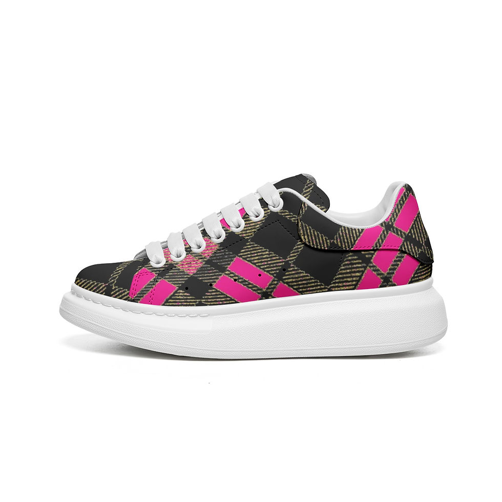 Thumbnail: Unisex Non Slip Lace Up Faux Leather Sneakers