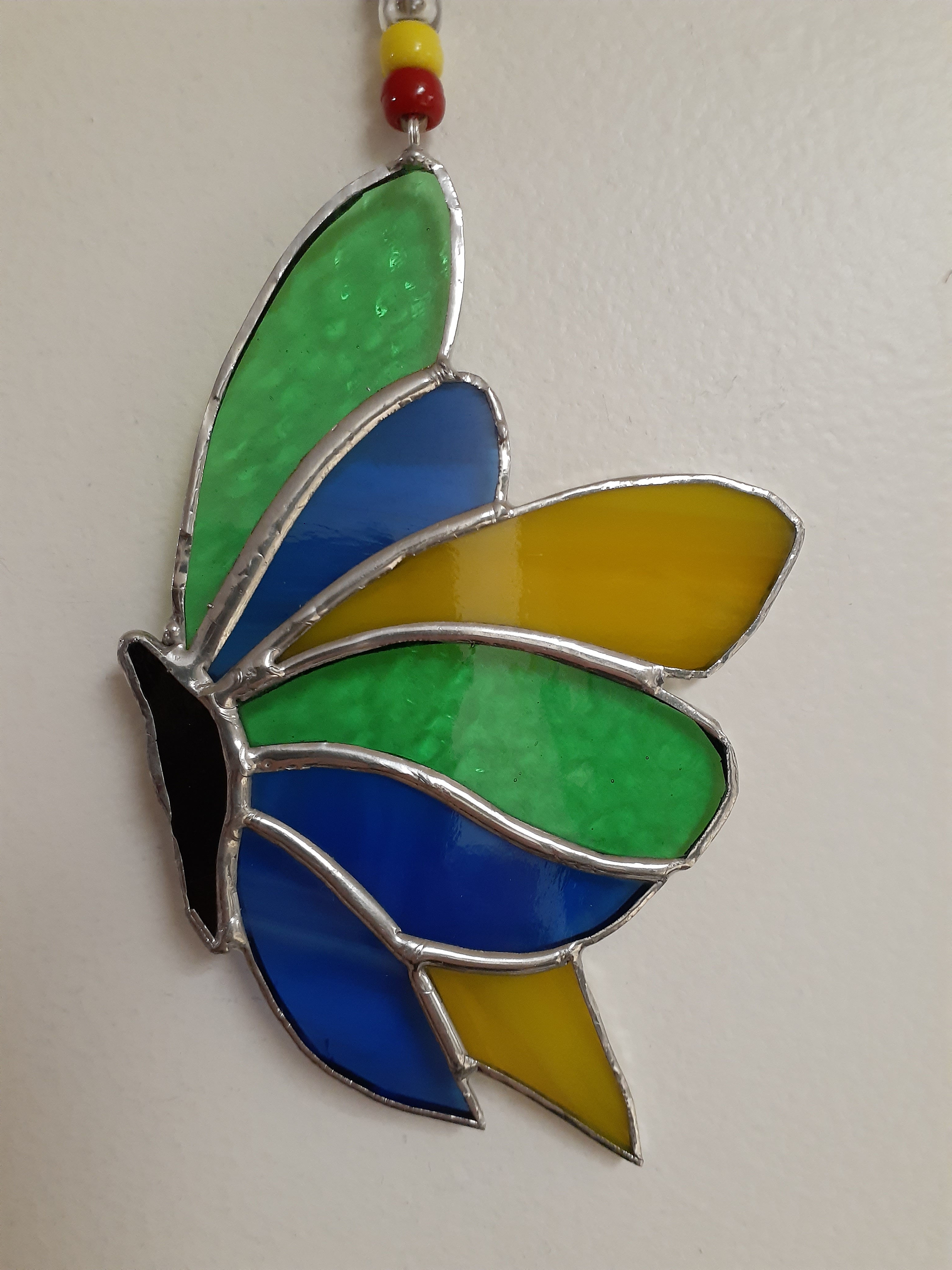 Stained glass butterfly sun catcher