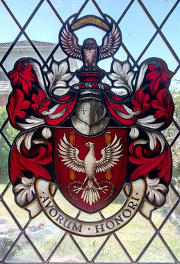 stained glass coat of arms heraldry heraldic art glass family crest leadlight
