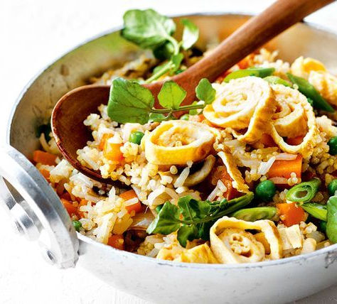 Vegetarian quinoa and sweet potato fried rice
