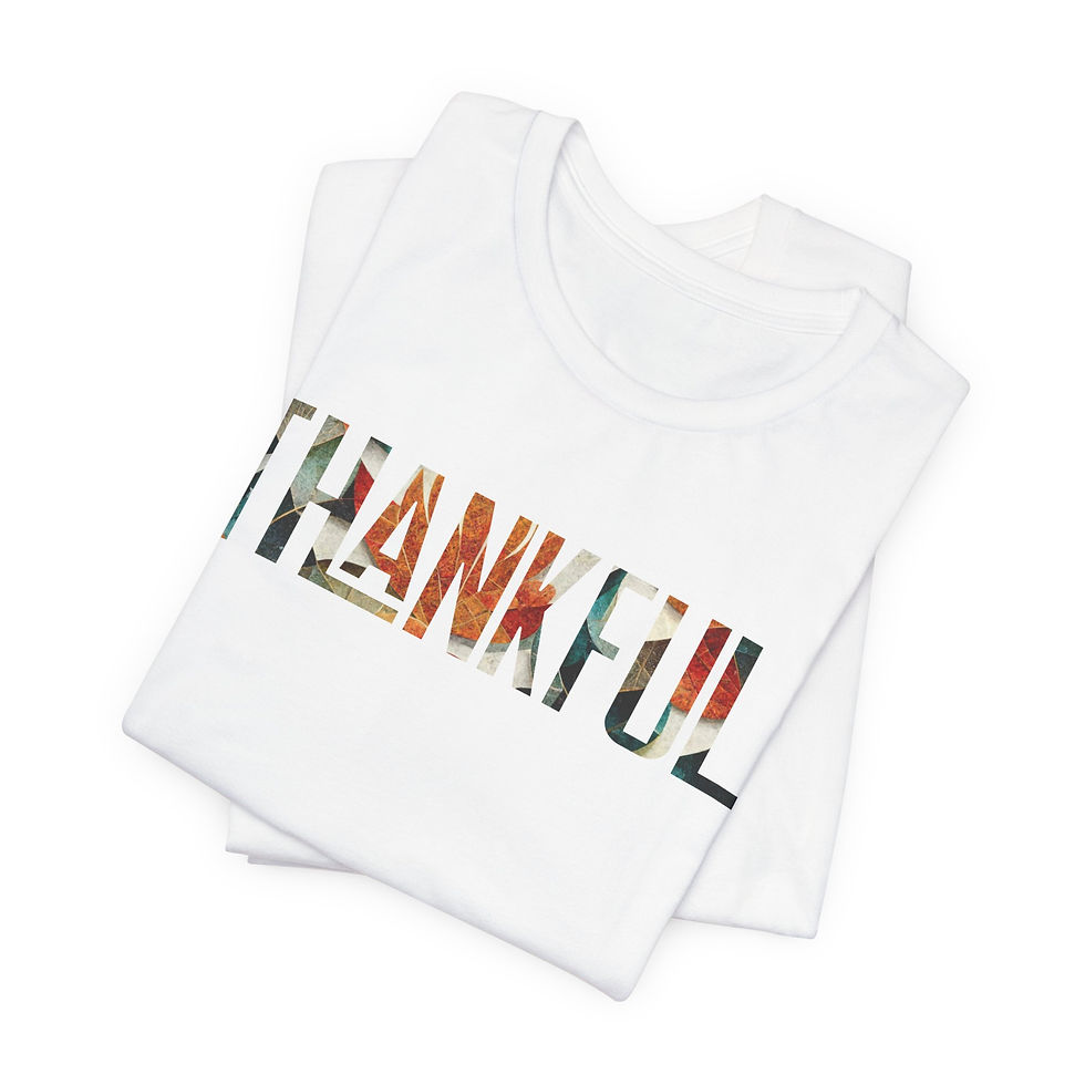 Thumbnail: Thankful Floral Tee — Thanksgiving "Thankful" Graphic T-Shirt