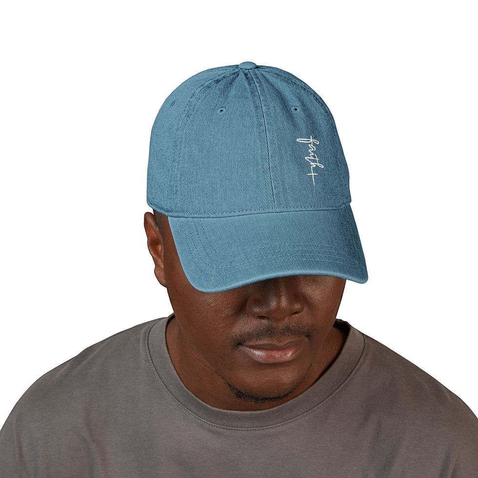 Thumbnail: Faith Cross Denim Hat (Embroidery)