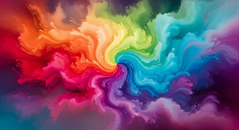 rainbox colors swirling together into a central spiral with a paint-in-liquid effect to represent diversity, equity, and inclusion (DEI)