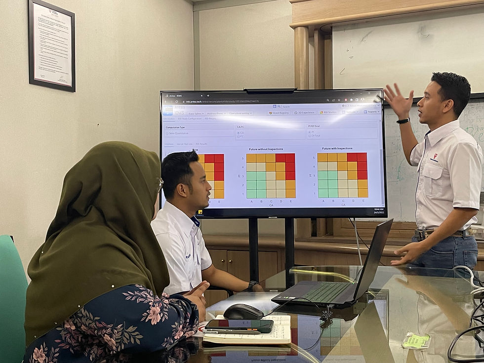 TNB Labs engineer presenting on Risk Based Inspection System