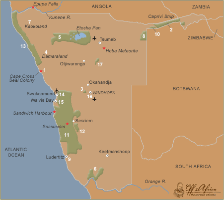 Map of Namibia