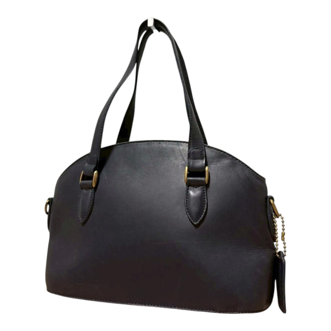 Vintage Coach Black Leather Shoulder Bag – Brass Hardware