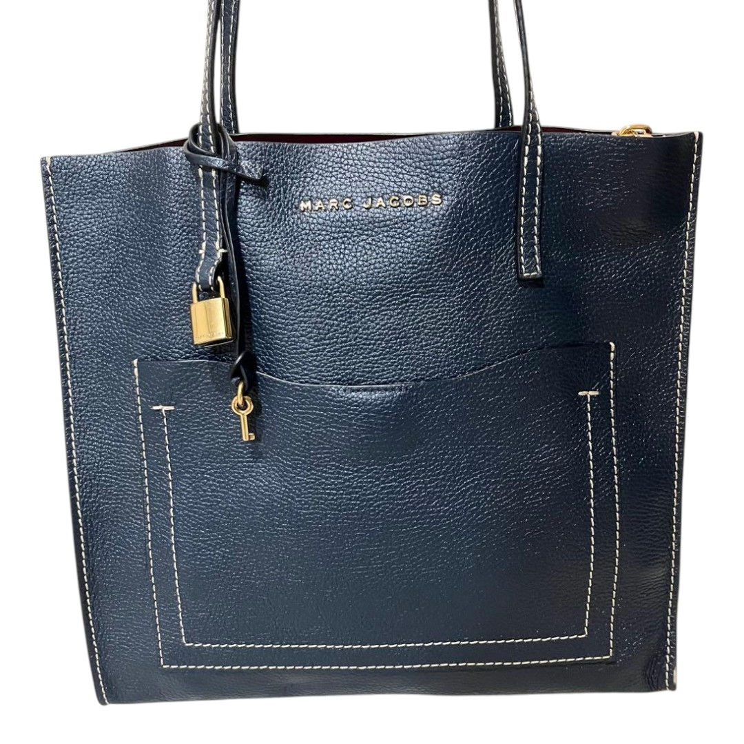 Marc Jacobs Black Leather Tote Bag with Lock & Key Detail