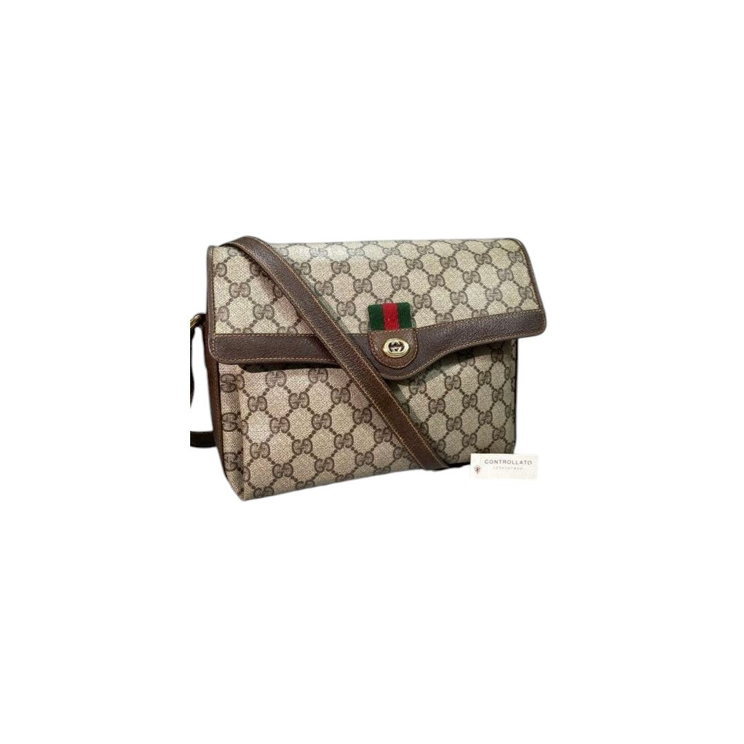 Vintage Gucci GG Supreme Web Stripe Crossbody Shoulder Bag