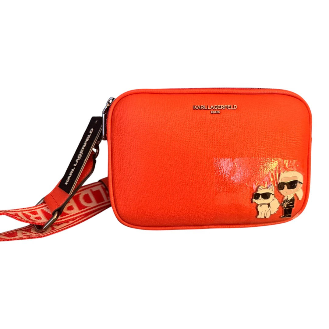 Karl Lagerfeld Paris Maybelle Camera Crossbody – Coral/Salmon – NWT