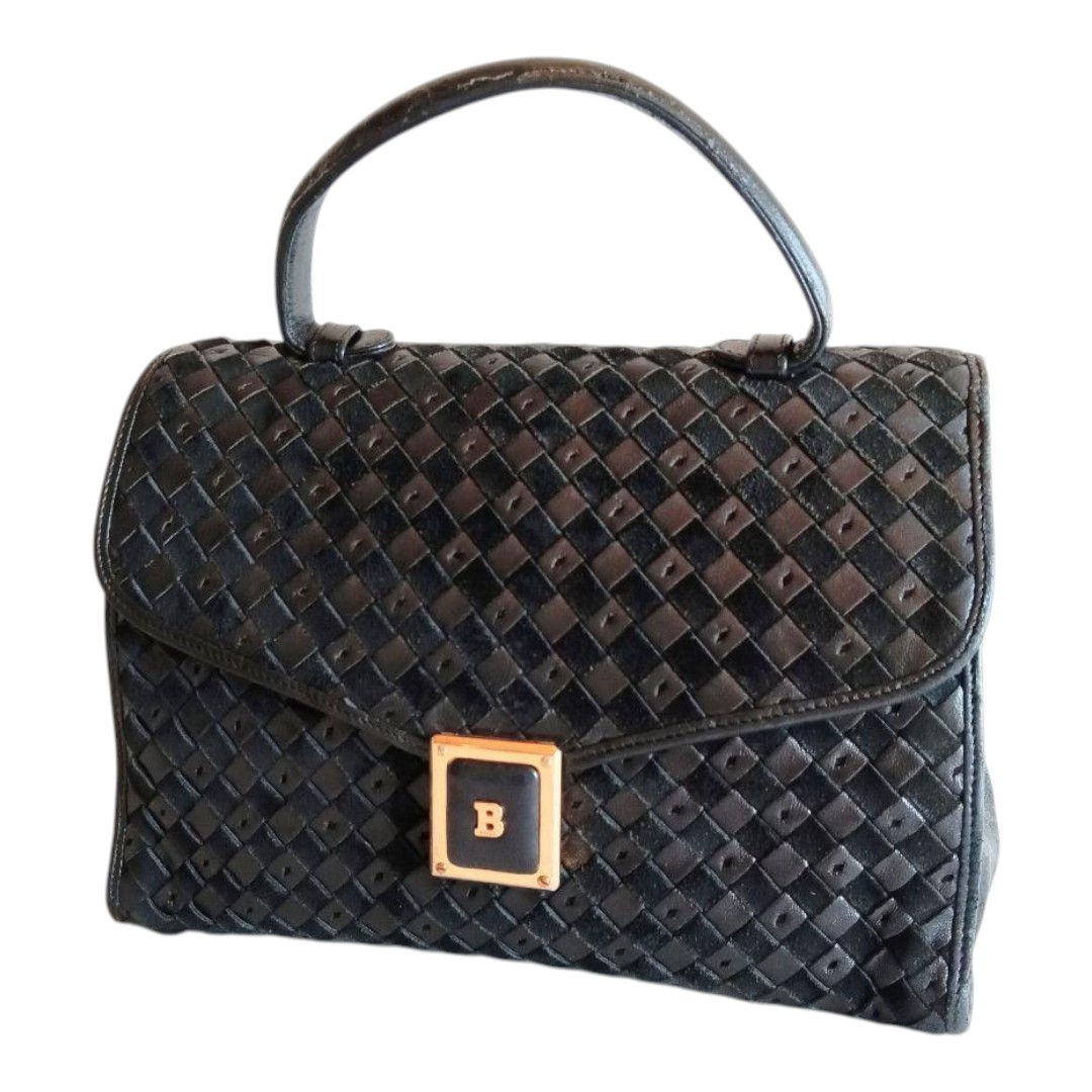 BALLY WOVEN LEATHER & SUEDE HANDBAG