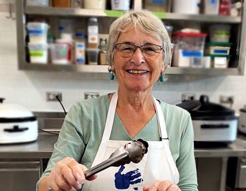 Gerry Grant ready to serve up meatballs.jpg
