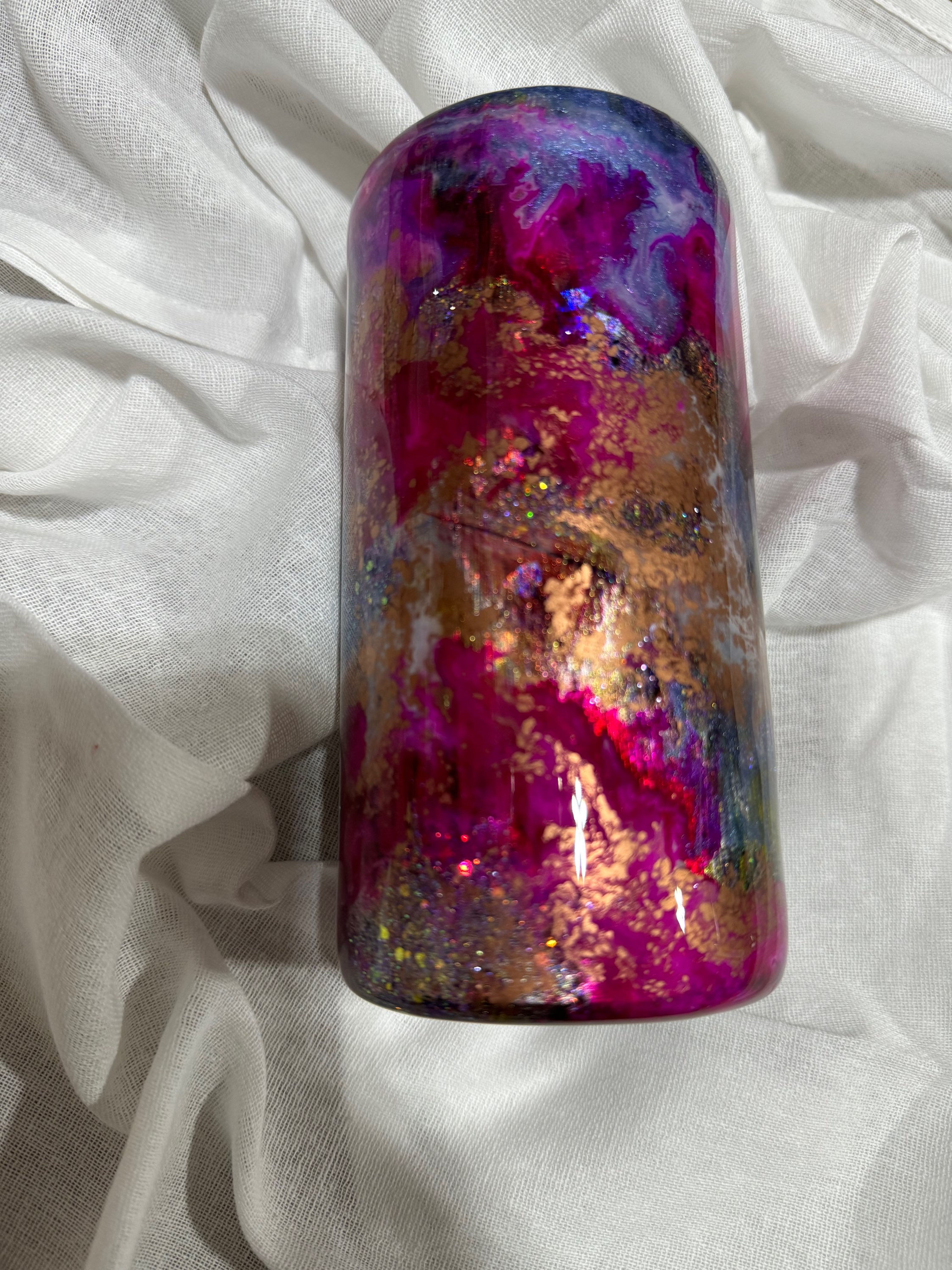 16oz Stainless ink drop over foil 