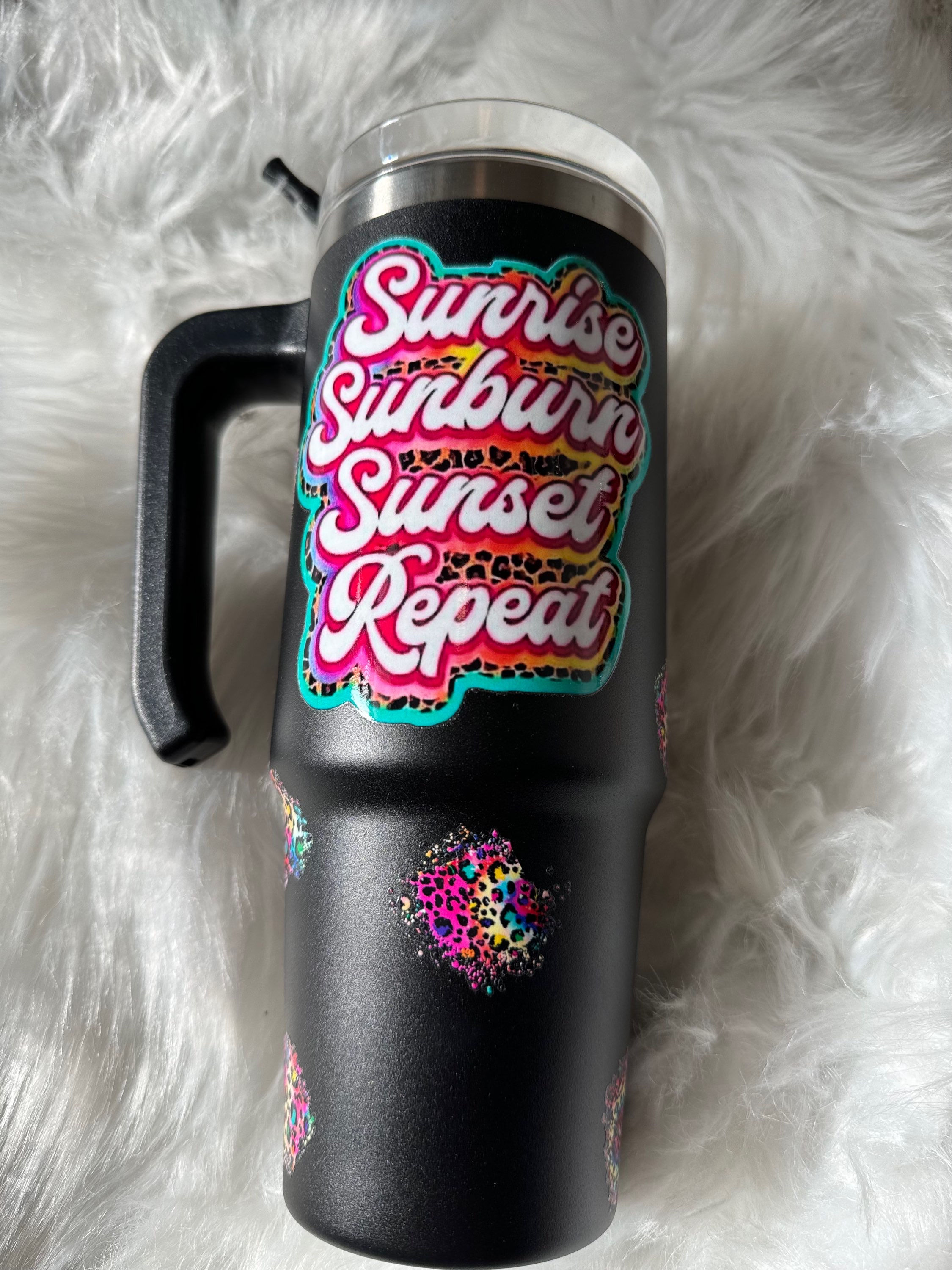 30oz Grippy- UVDTF Sunrise, Sunburn, Sunset, Repeat