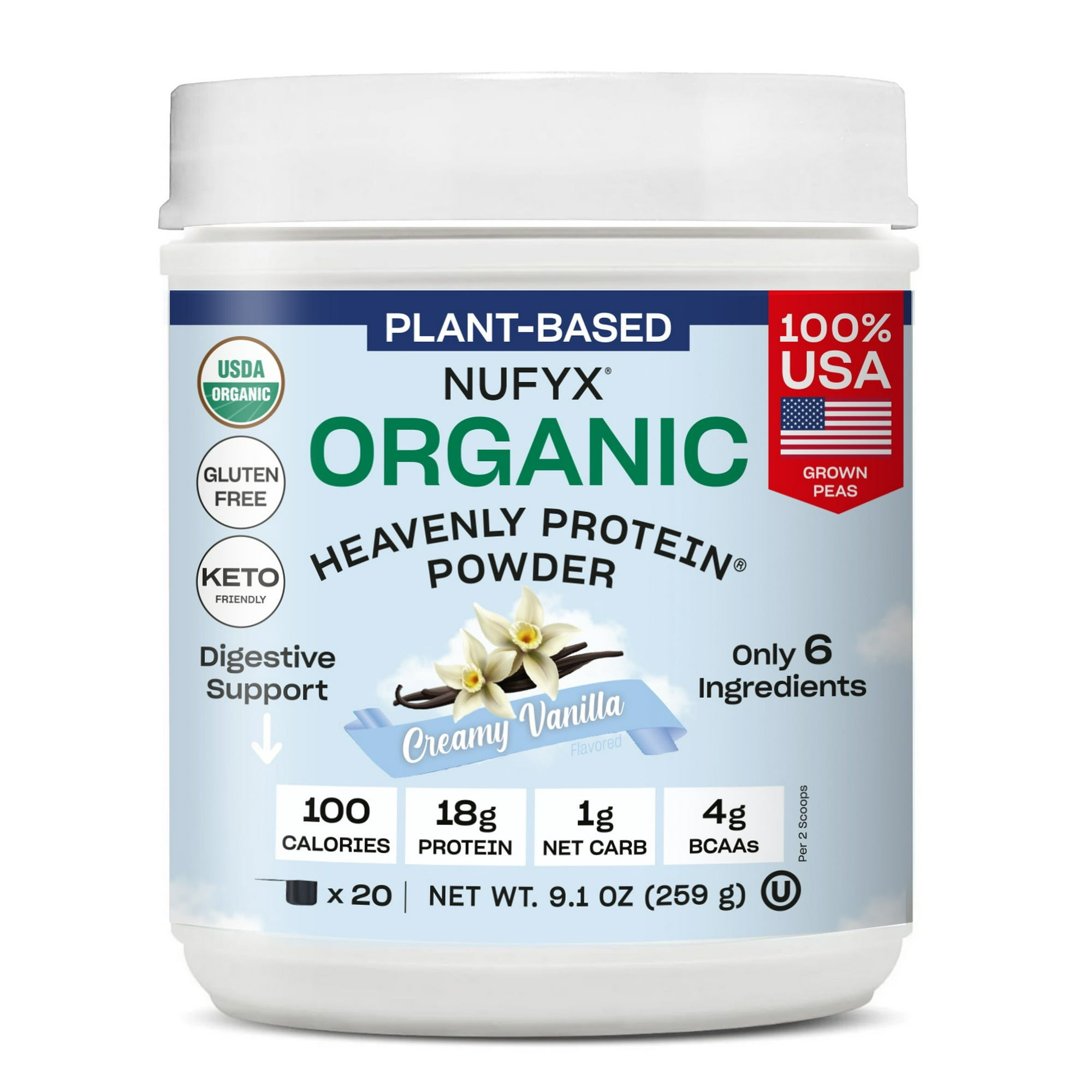 Nufyx Organic Protein Powder - Vanilla - 9.1 oz