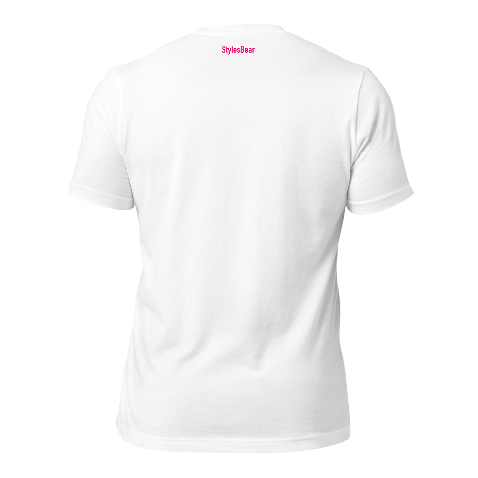 Thumbnail: Pink Outlined Bear Face on Unisex T-Shirt