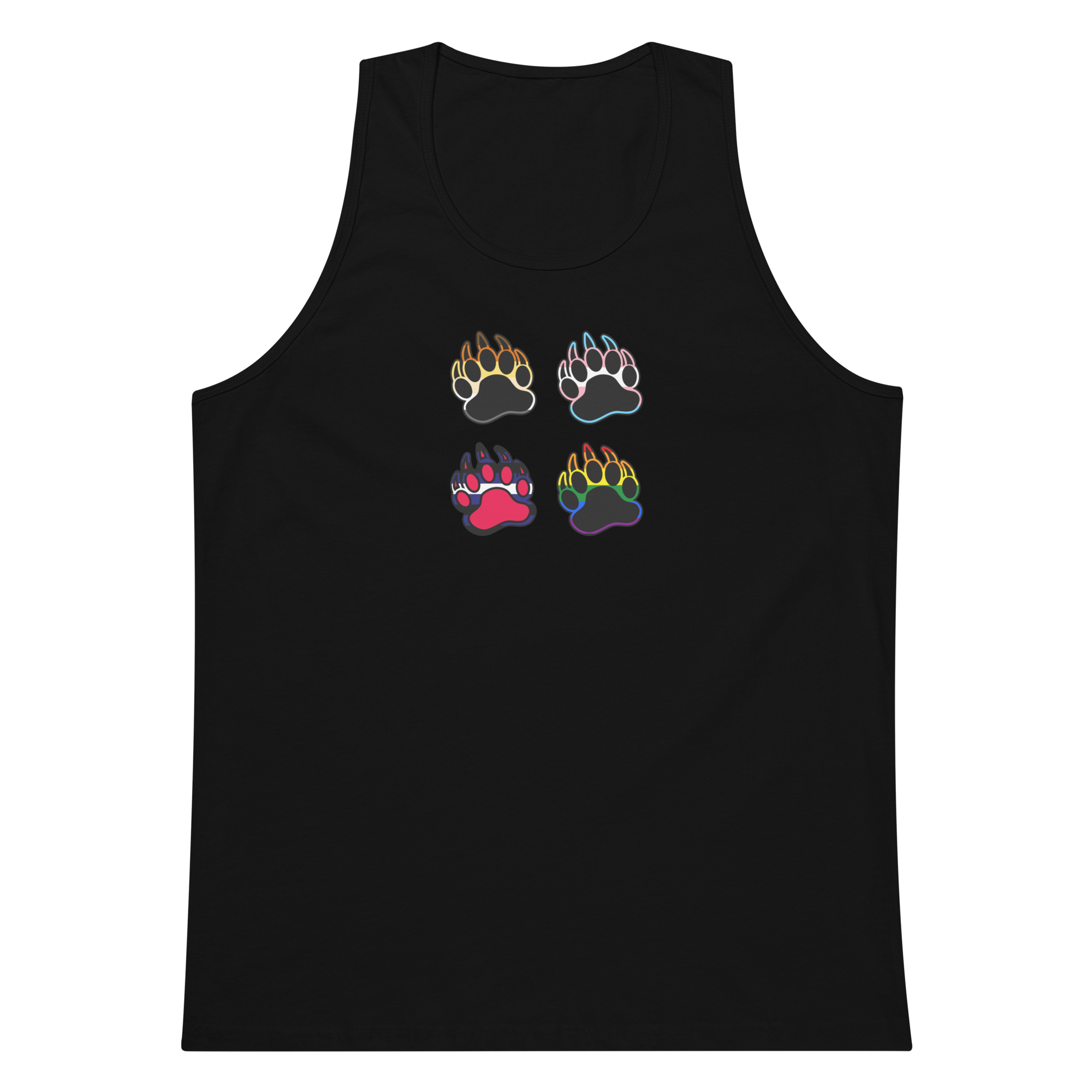 Inclusive Bear Paws Square on Premium Tank Top